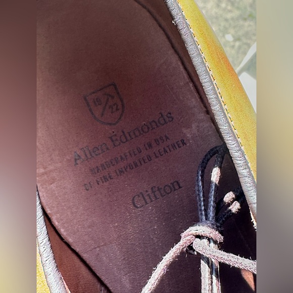 ALLEN EDMONDS NWOB 10.5 Clifton Cap Toe Lace Up Oxford Walnut Calfskin Shoes USA - Picture 6 of 16